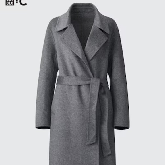 UNIQLO Women’s Gray Belted Wrap Coat Size: XS XSmall - Picture 1 of 5